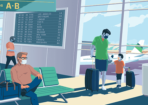 Illustration - Family in airport