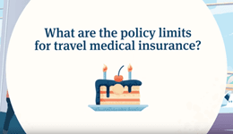 What are the policy limits for travel medical insurance' with a piece of cake